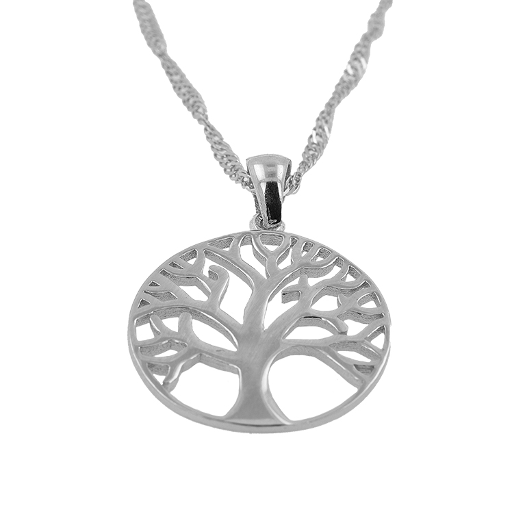 Silver Chain with Pendant Family Tree