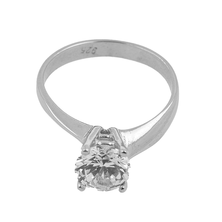 Silver Promise Ring with Zirconia Stone Insert
