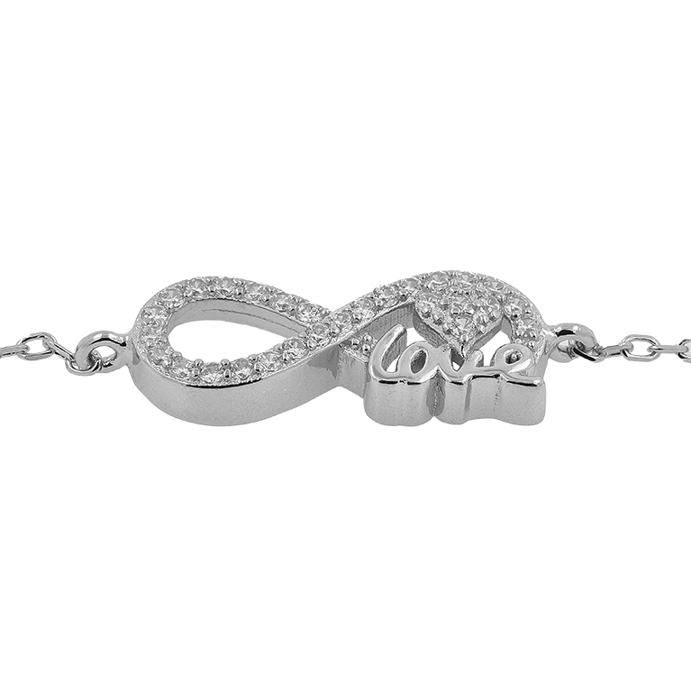 Silver Infiniti Bracelet with Zirconium
