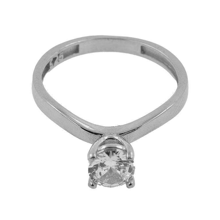 Silver Promise Ring with Zirconia Stone Insert