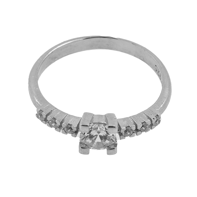 Silver Ring with Multiple Zirconia Stone Inserts