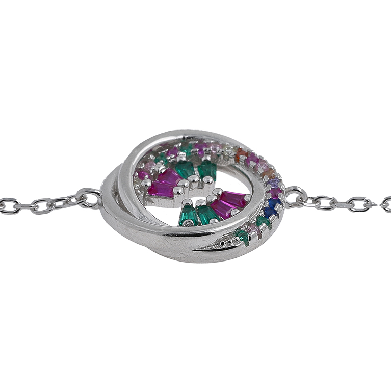 Silver Bracelet with Insert and Zirconium