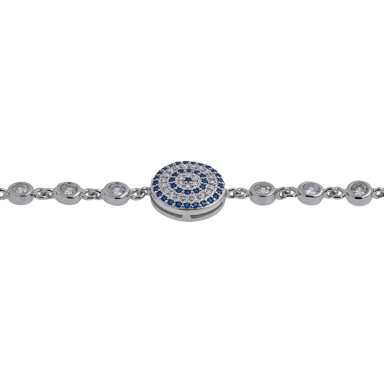 Silver Bracelet with Zirconium