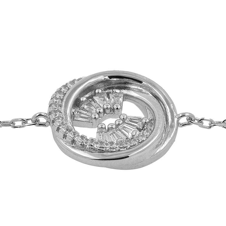 Silver Bracelet with Zirconium Insert
