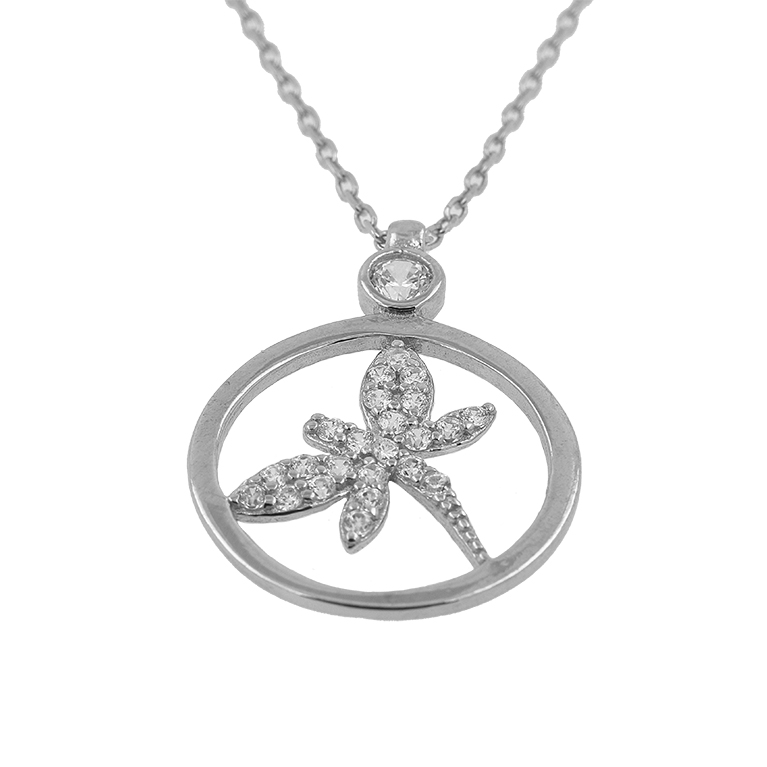 Silver earrings with cubic zirconia