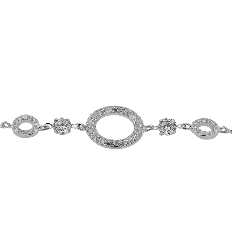 Silver Bracelet with Insert and Zirconium