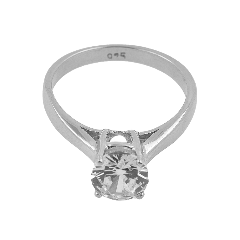 Silver Promise Ring with Zirconia Stone Insert