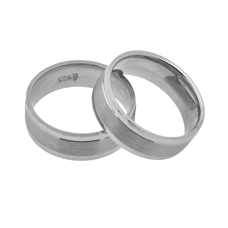 Silver Engagement Ring with Inserts