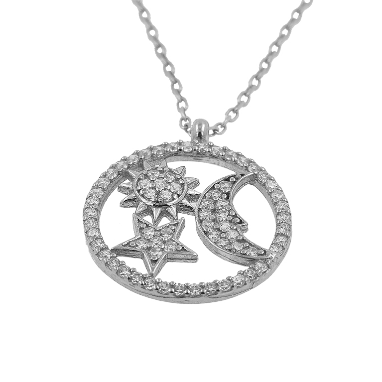 Silver earrings with cubic zirconia