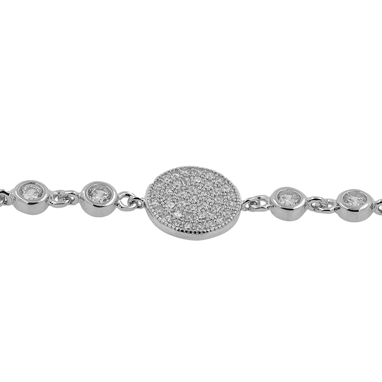 Silver Bracelet with Circle Insert