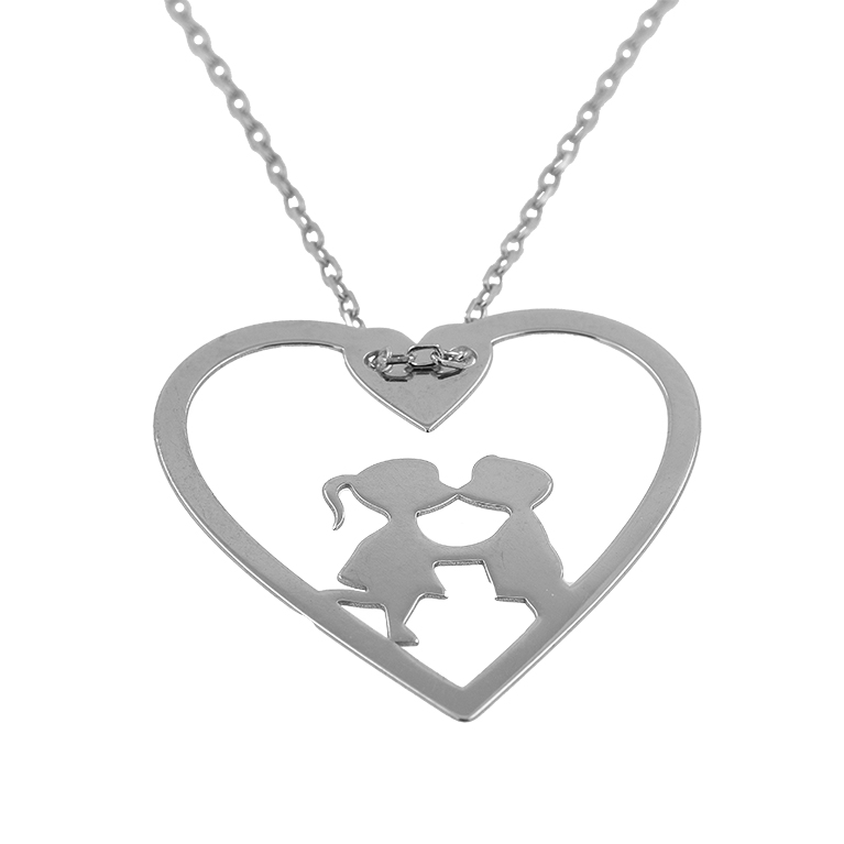 Silver Chain with Heart Pendant
