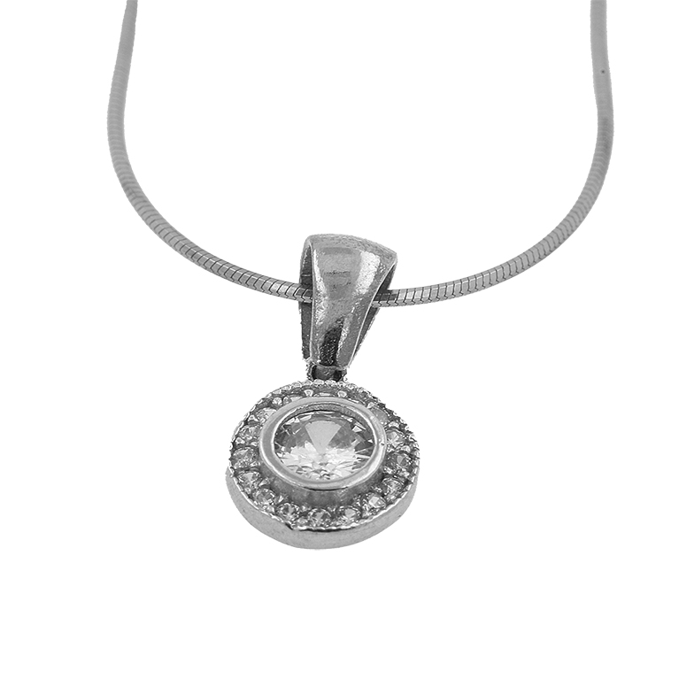 Silver earrings with cubic zirconia