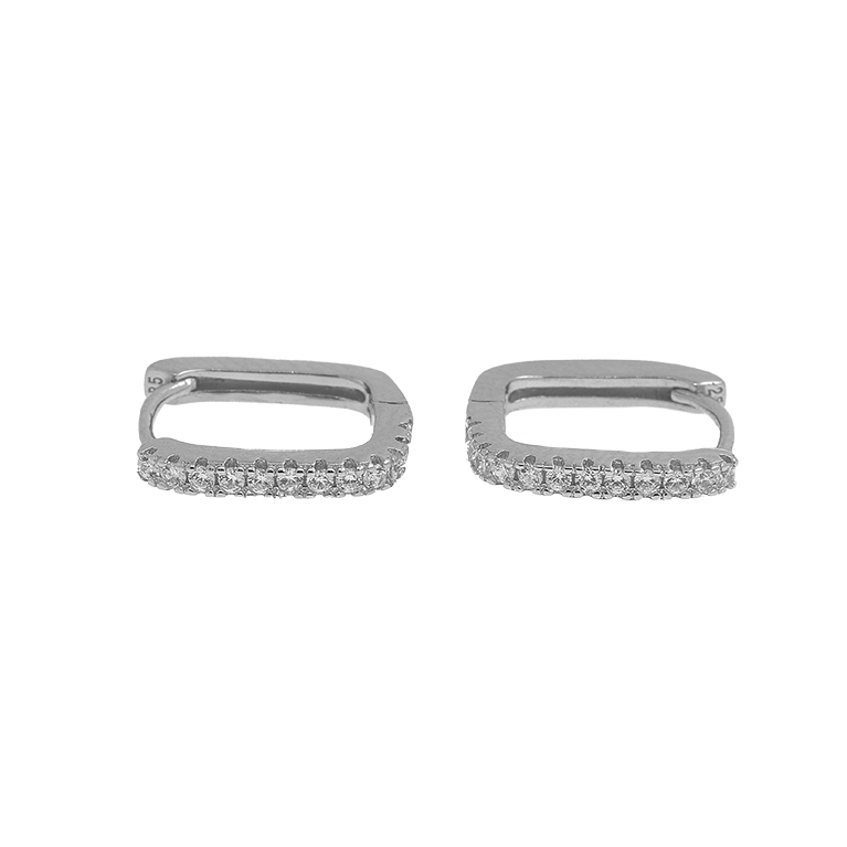 Silver Earrings with Zirconium