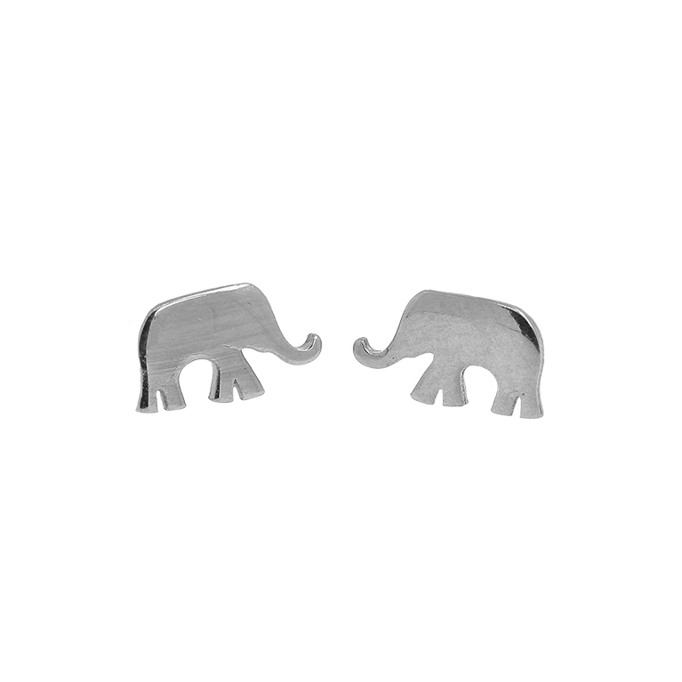 Silver Elephant Earrings