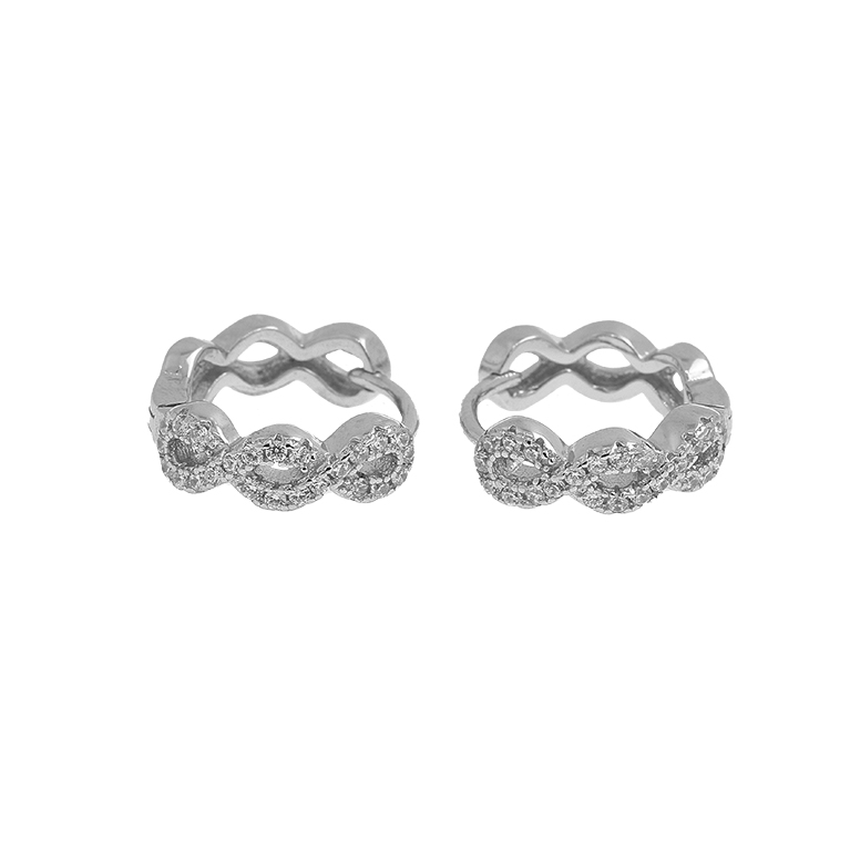 Silver Infinity Earrings with Zirconium