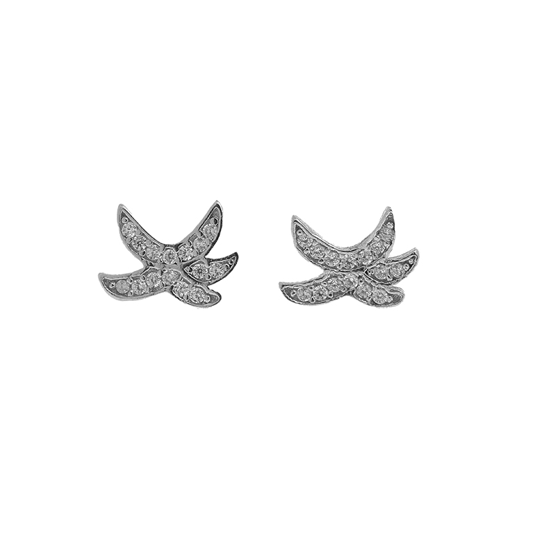 Silver Earrings with Zirconium