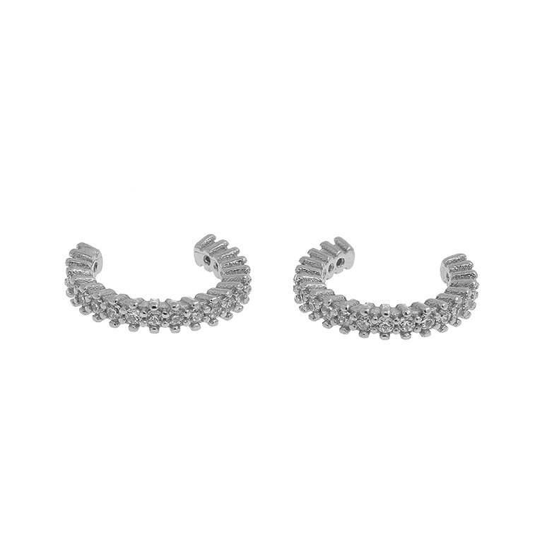Silver Earrings with Zirconium