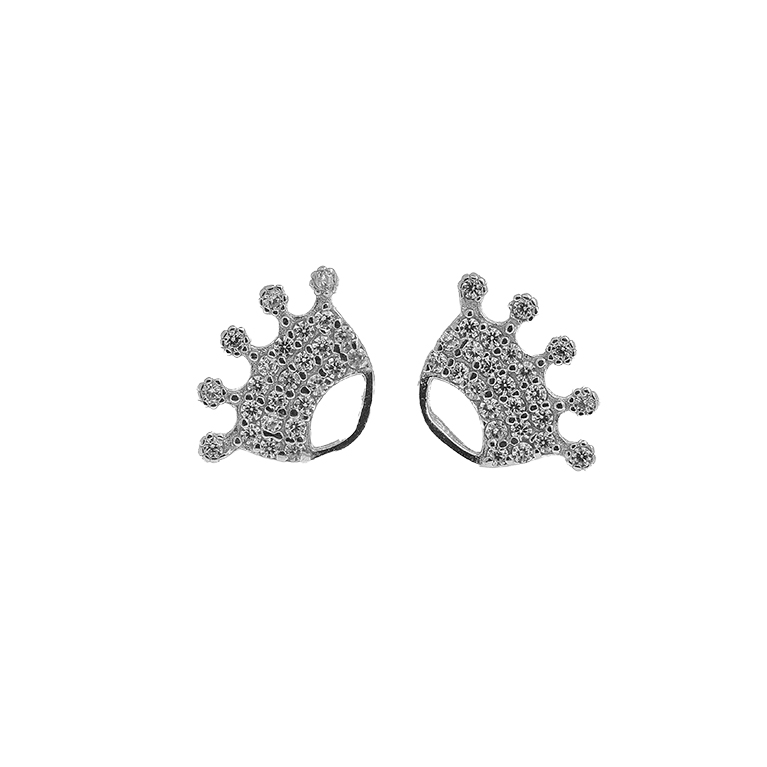 Silver Earrings with Zirconium