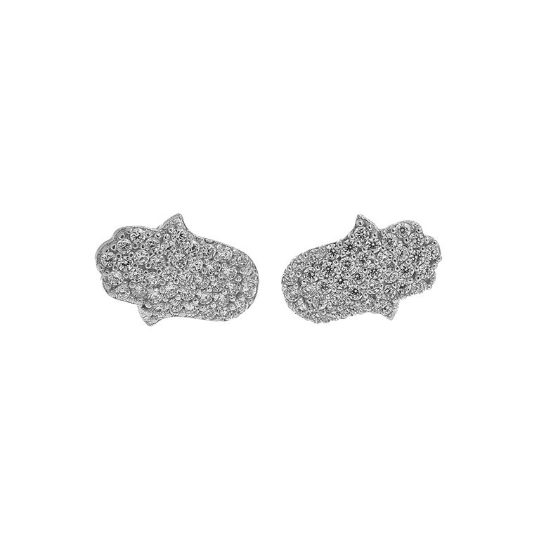 Achimsa Silver Earrings with Zirconium